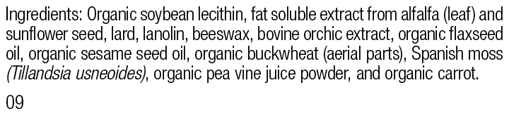 Rev 09 supplement facts for Chlorophyll Complex Ointmentâ„¢, 0.6 oz (18 g).
