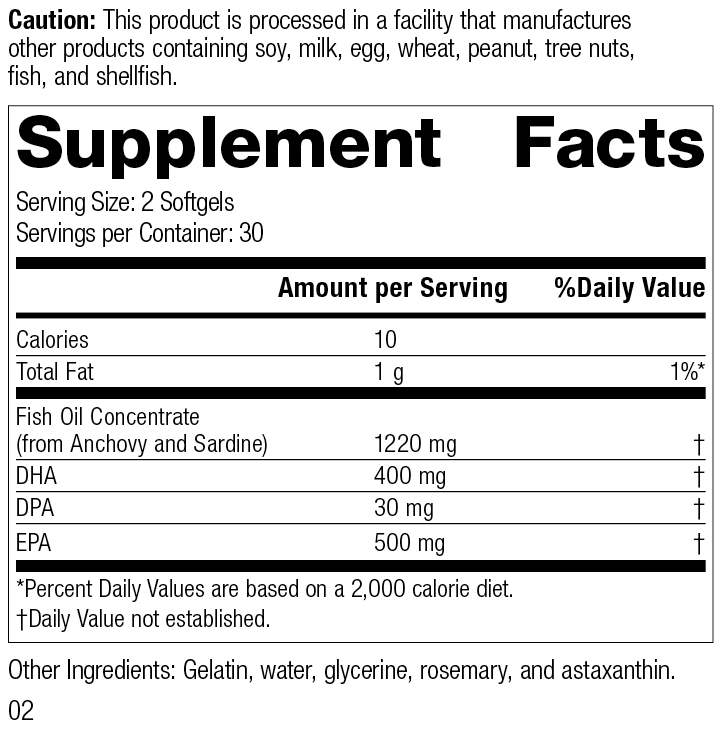 Olprimaâ„¢ EPA|DHA, 60 Softgels, Rev 02 Supplement Facts