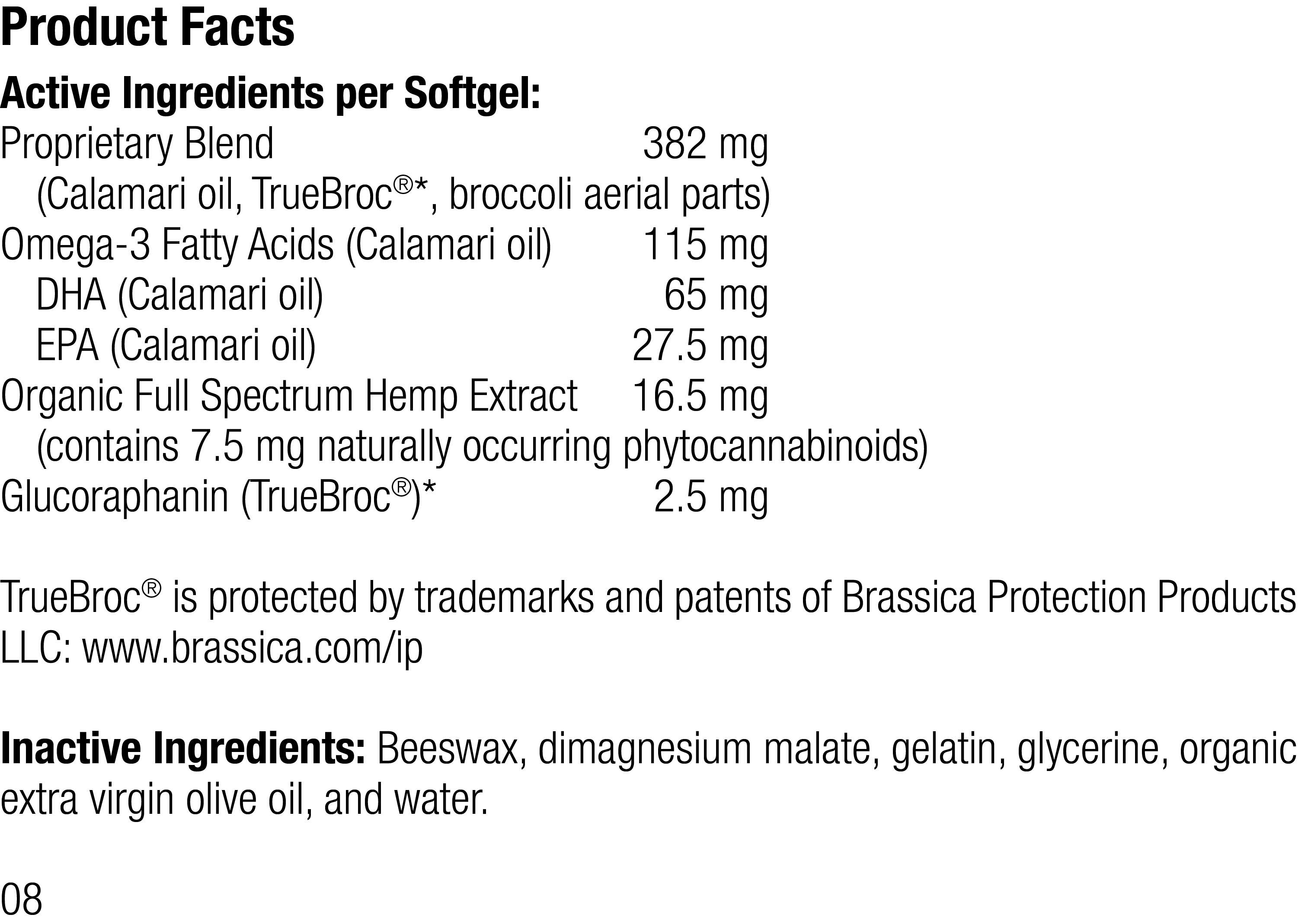 Canine Hemp Oil Complexâ„¢, 60 Softgels, Rev 06 Supplement Facts